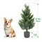 2-Pack 27.5in Artificial Cedar Topiary Trees, UV-Resistant Potted Plants for Entryway Decor